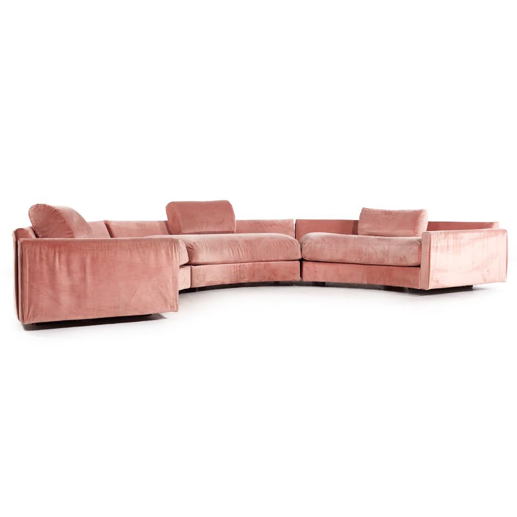 Adrian Pearsall for Craft Associates Mid Century Half Circle Sectional Sofa

This sofa measures: 152 wide x 75.5 deep x 22.5 inches high, with a seat height of 17 and arm height of 20 inches

All pieces of furniture can be had in what we call