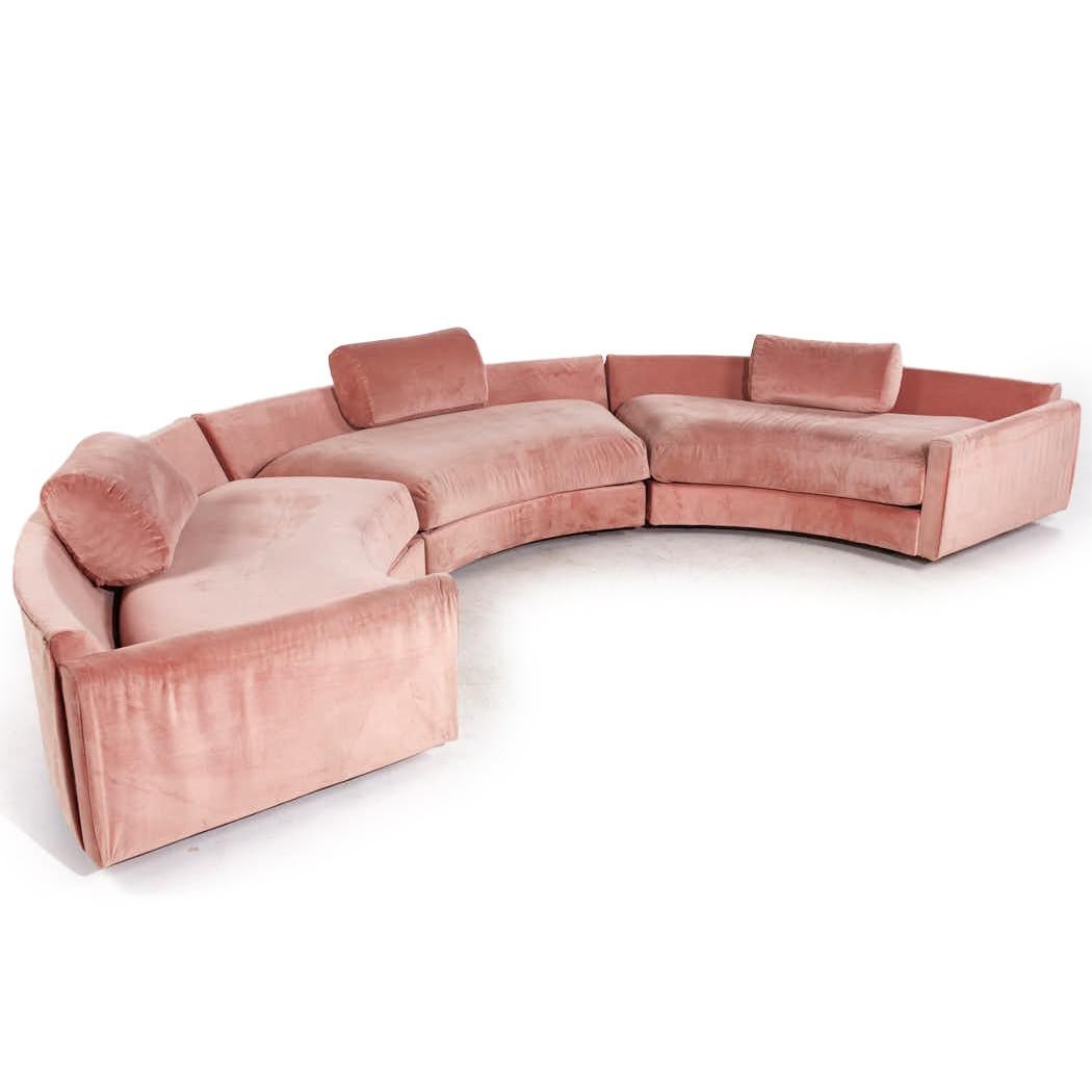 Mid-Century Modern Adrian Pearsall for Craft Associates Mid Century Half Circle Sectional Sofa