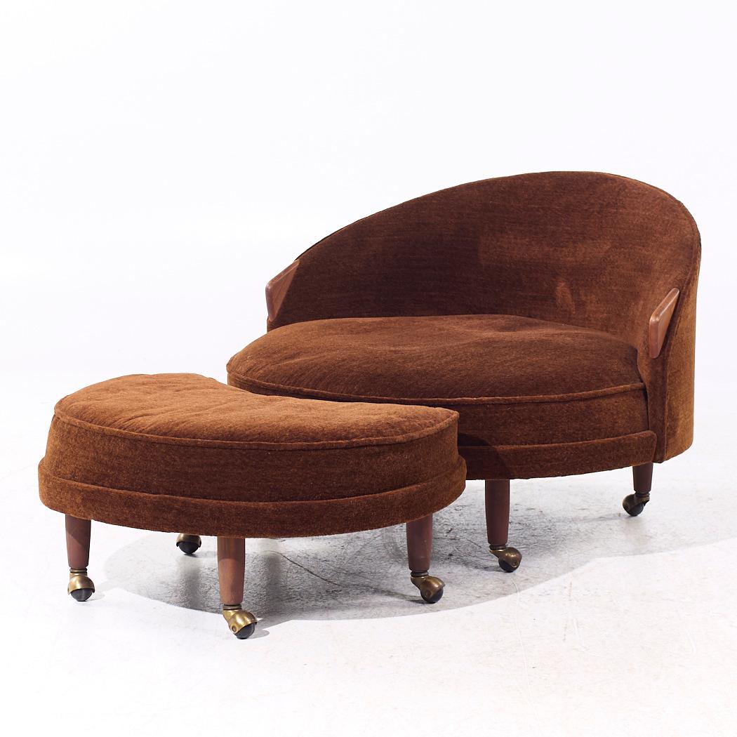 Mid-Century Modern Adrian Pearsall for Craft Associates Mid Century Havana Chair with Ottoman