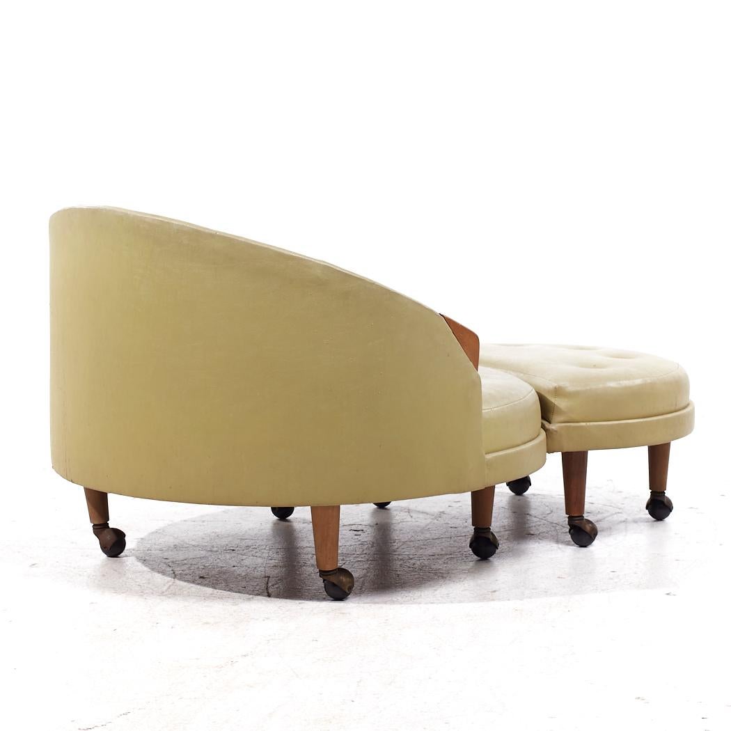 Américain Adrian Pearsall pour Craft Associates, chaise La Havane mi-siècle avec pouf en vente
