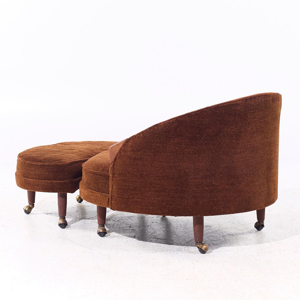 American Adrian Pearsall for Craft Associates Mid Century Havana Chair with Ottoman