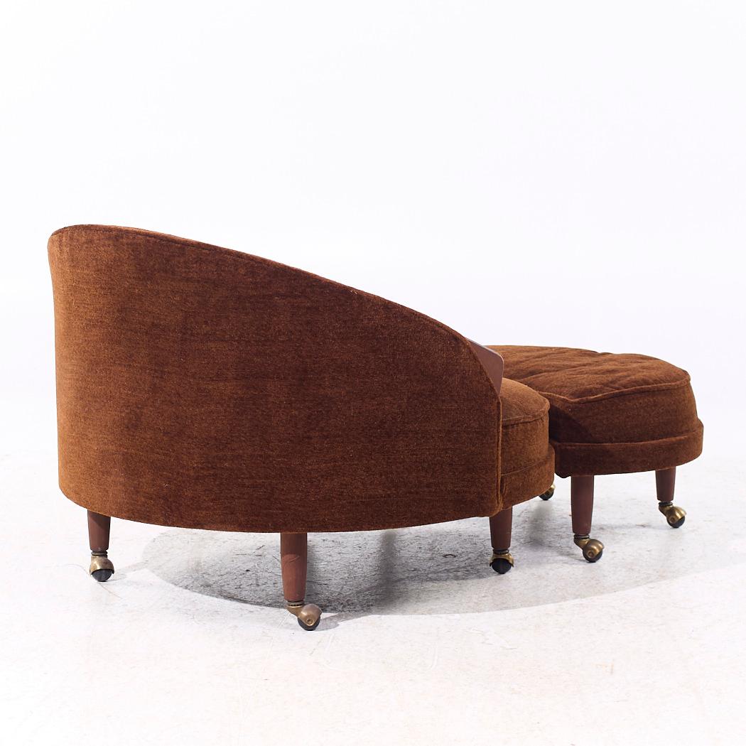 Late 20th Century Adrian Pearsall for Craft Associates Mid Century Havana Chair with Ottoman