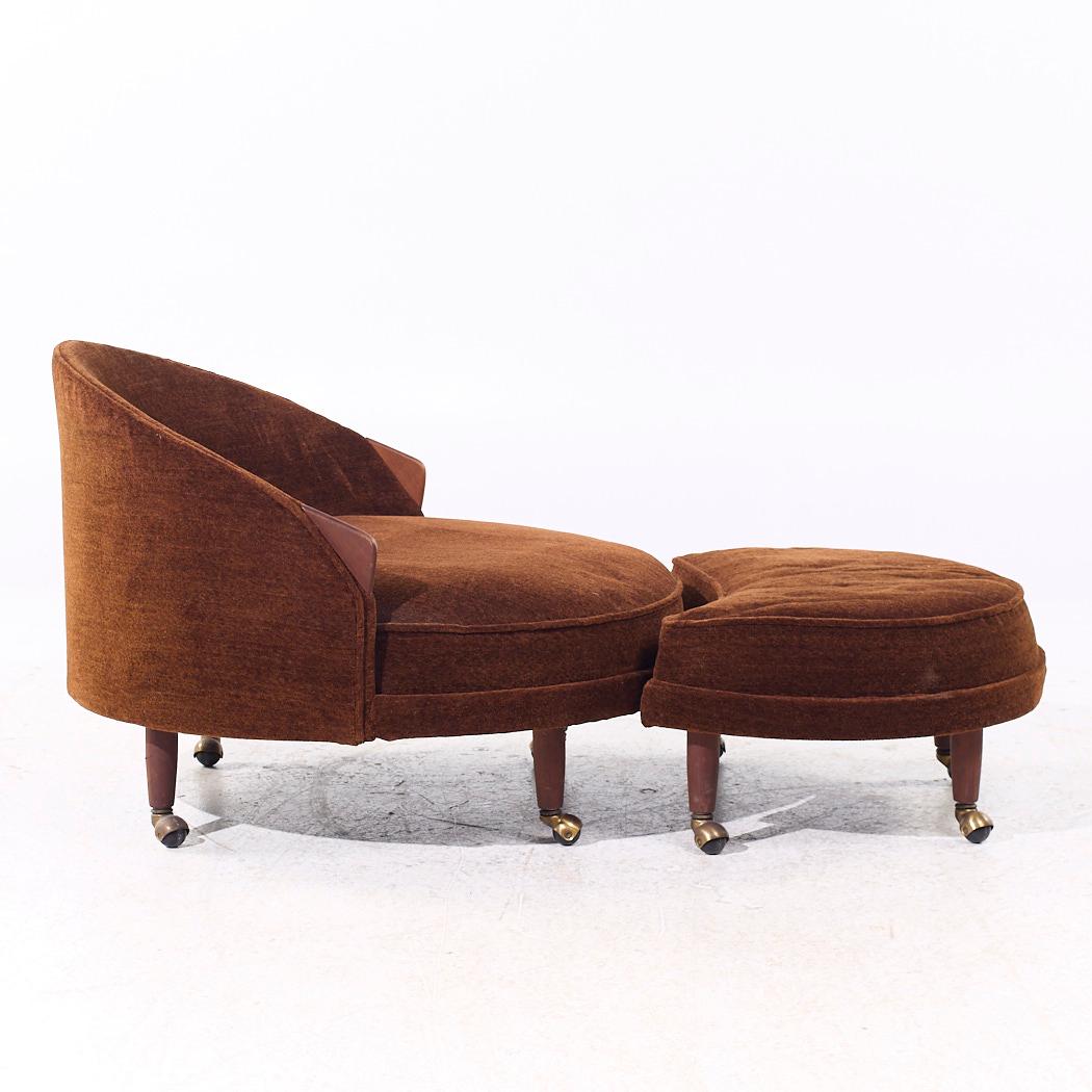 Upholstery Adrian Pearsall for Craft Associates Mid Century Havana Chair with Ottoman