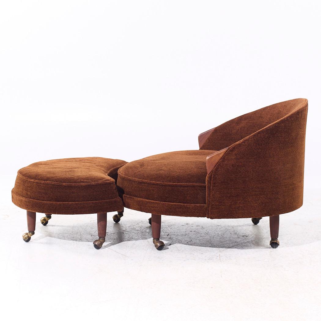 Adrian Pearsall for Craft Associates Mid Century Havana Chair with Ottoman 1