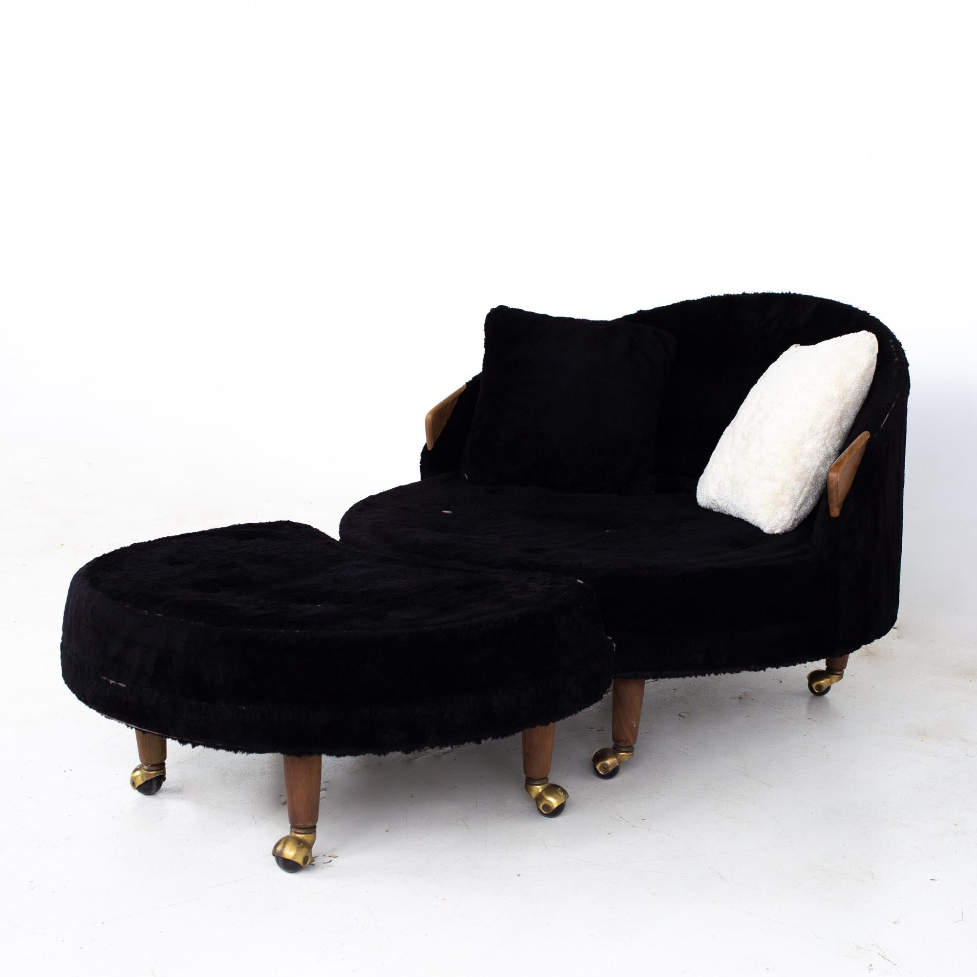 Mid-Century Modern Adrian Pearsall for Craft Associates Mid Century Havana Lounge Chair and Ottoman