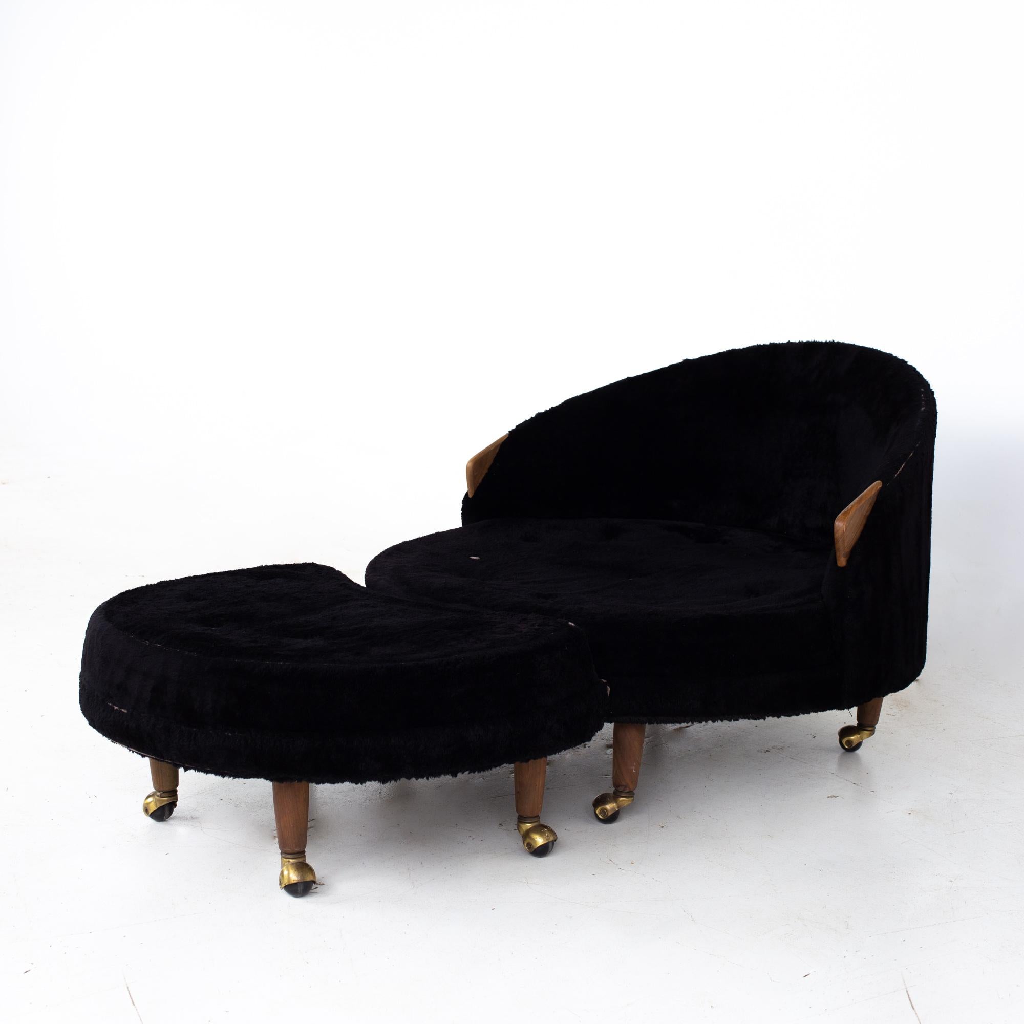 Late 20th Century Adrian Pearsall for Craft Associates Mid Century Havana Lounge Chair and Ottoman