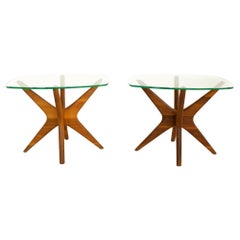 Adrian Pearsall for Craft Associates Mid Century Jacks Side End Table, Pair