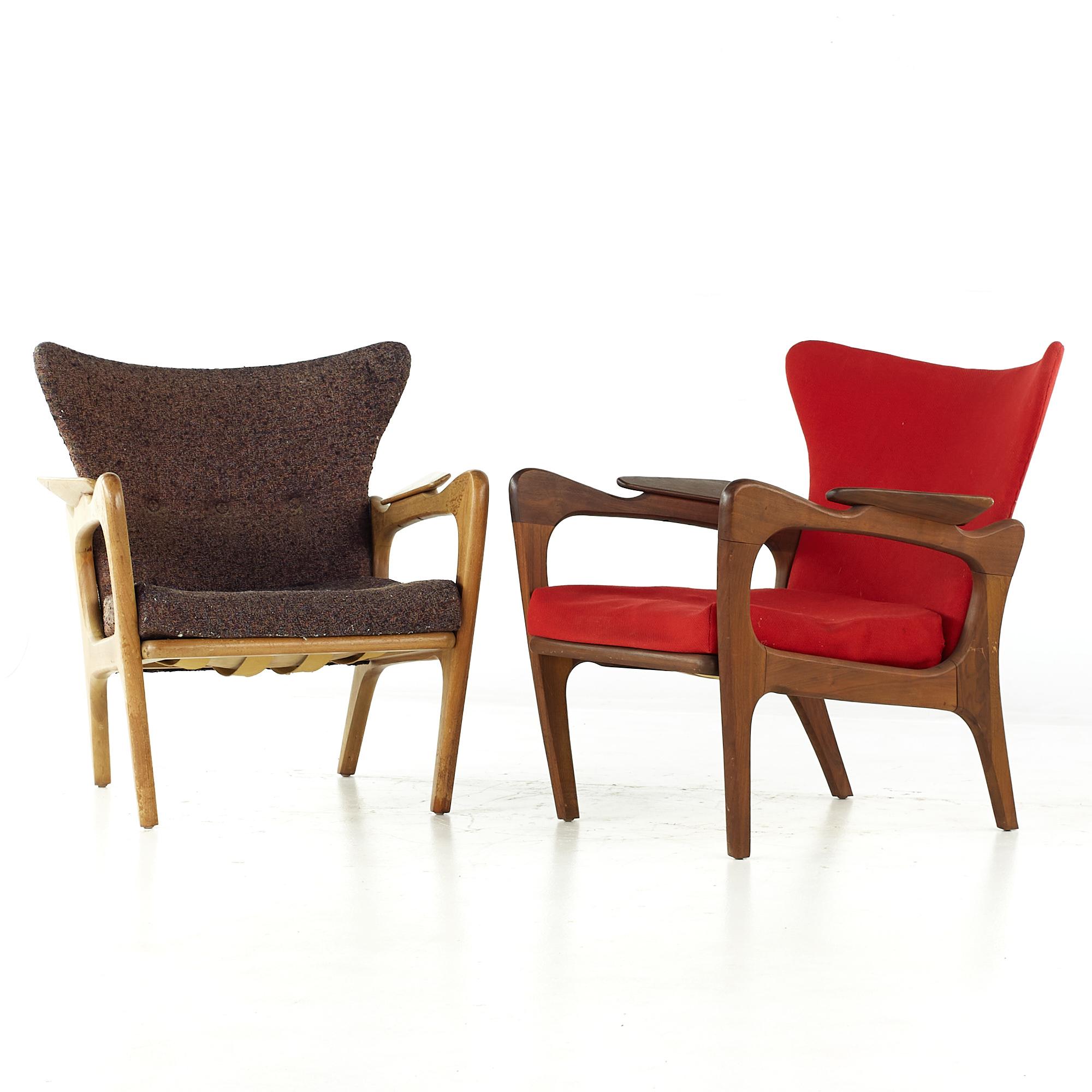 Mid-Century Modern Adrian Pearsall for Craft Associates Mid Century Lounge Chair - Pair For Sale