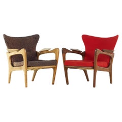 Adrian Pearsall for Craft Associates Mid Century Lounge Chair, Pair