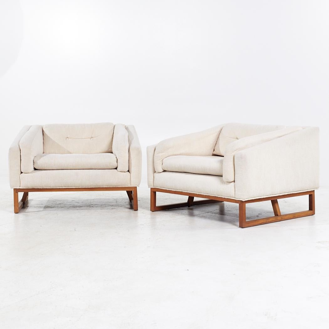Mid-Century Modern Adrian Pearsall for Craft Associates Mid Century Lounge Chairs - Pair For Sale