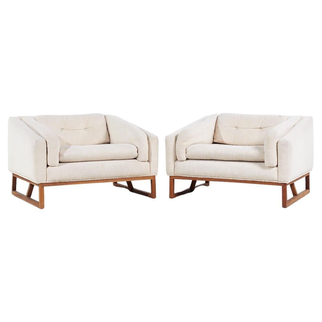 Adrian Pearsall for Craft Associates Mid Century Lounge Chairs - Pair For Sale
