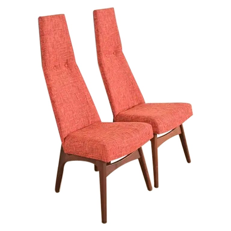Adrian Pearsall for Craft Associates Mid-Century Modern High Back Side Chairs