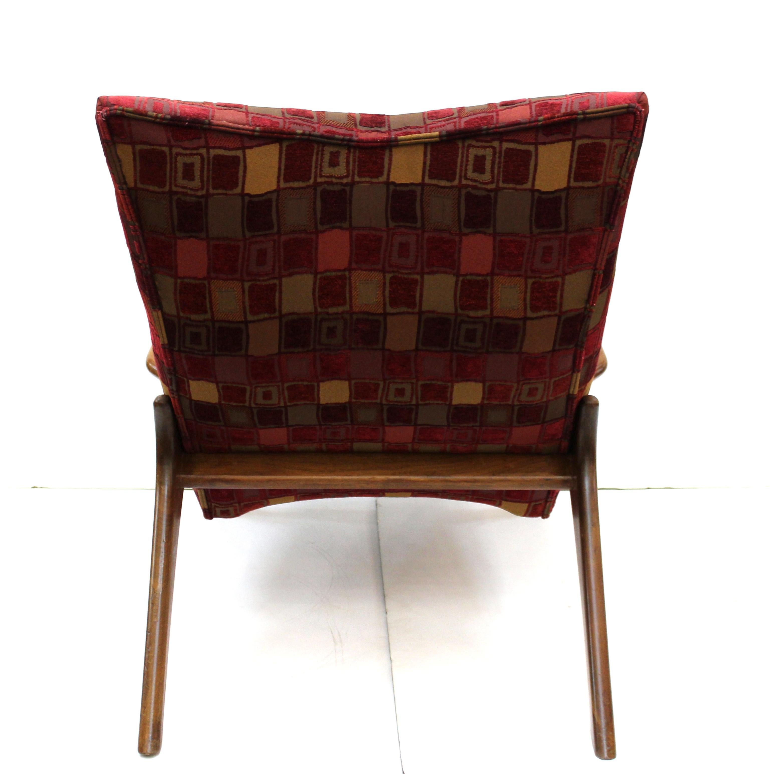 Fabric Adrian Pearsall for Craft Associates Mid-Century Modern Lounge Chair and Ottoman