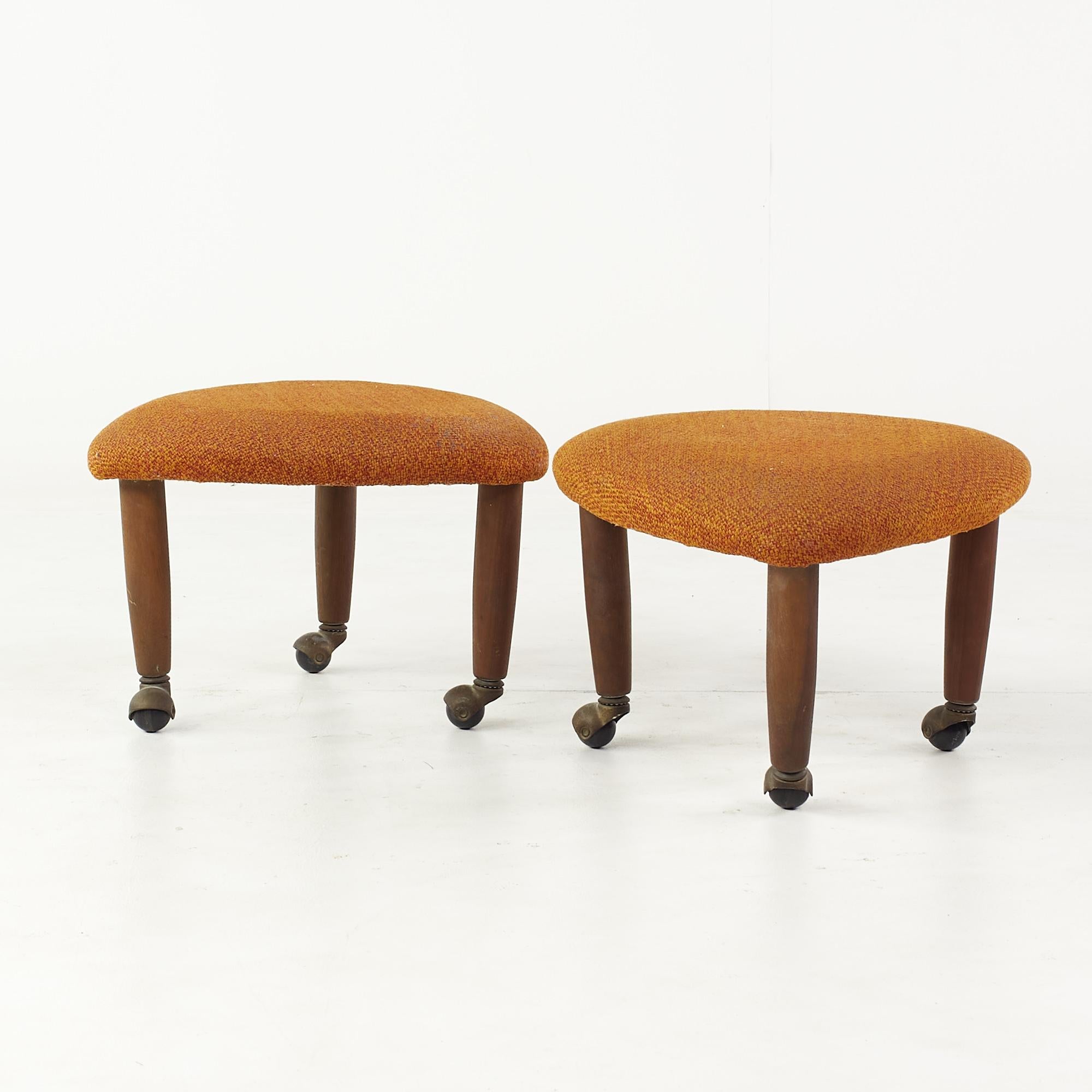 Mid-Century Modern Adrian Pearsall for Craft Associates Mid Century Ottomans - Pair For Sale