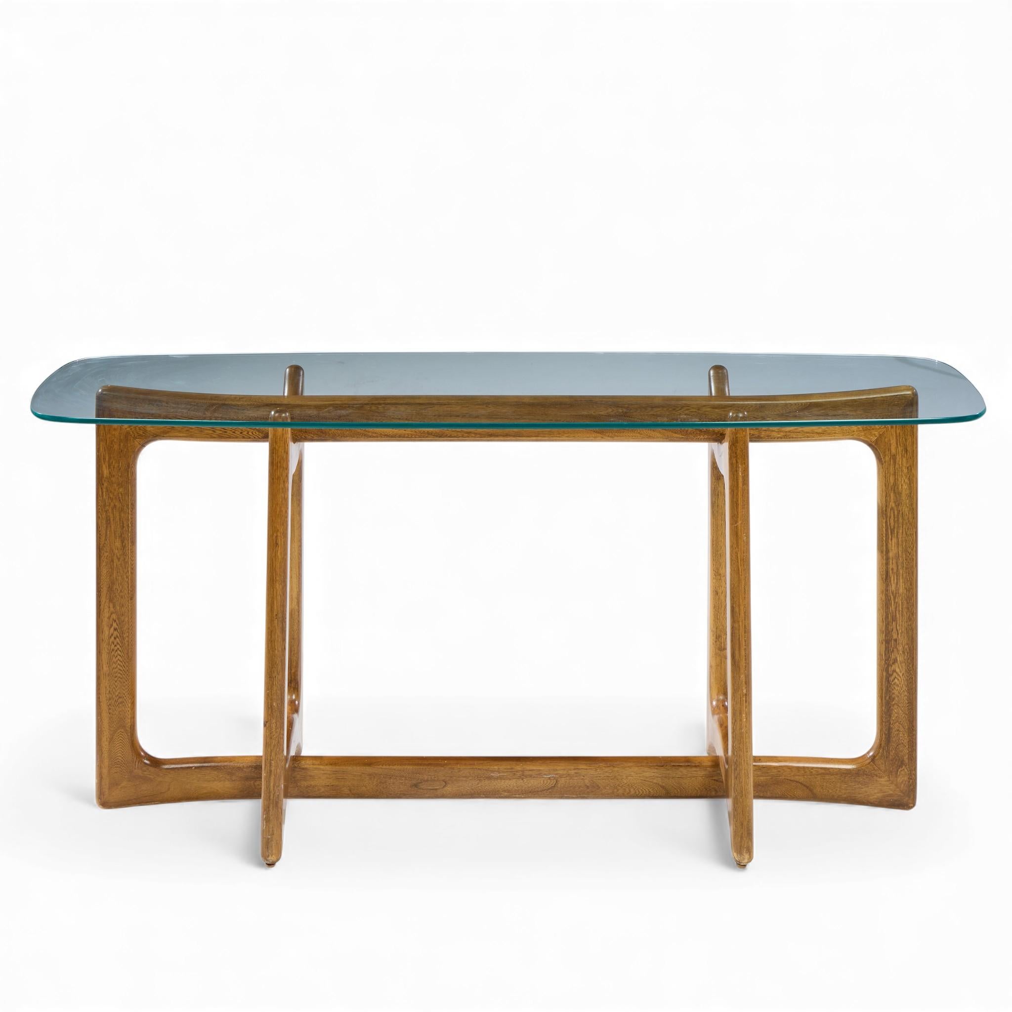 Adrian Pearsall for Craft Associates Mid Century Sculptural Walnut Console Table

This console table measures: 56 wide x 18.25 deep x 25.75 inches high

Great Vintage Condition - Minor Wear on Table Base. Stain Faded Throughout. Piece is