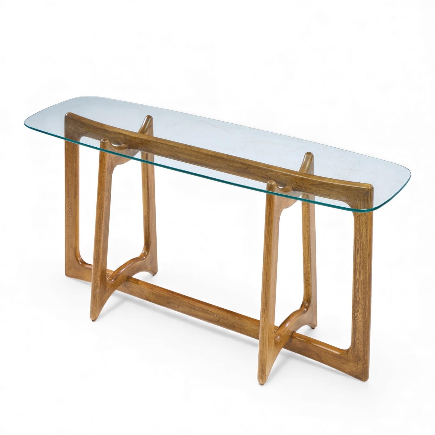 Adrian Pearsall for Craft Associates Mid Century Sculptural Walnut Console Table For Sale 2
