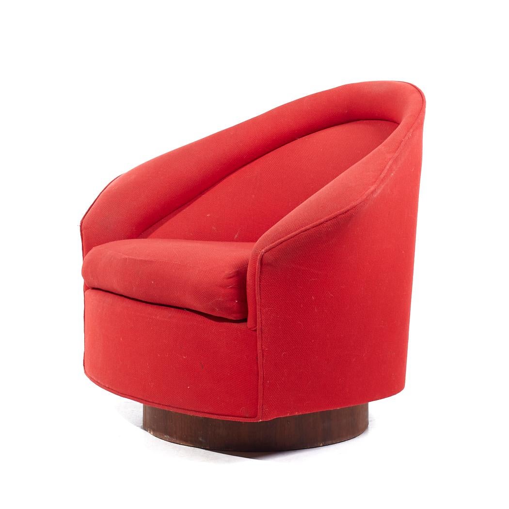 Adrian Pearsall für Craft Associates Dreh-Loungesessel aus der Mitte des Jahrhunderts (Moderne der Mitte des Jahrhunderts) im Angebot