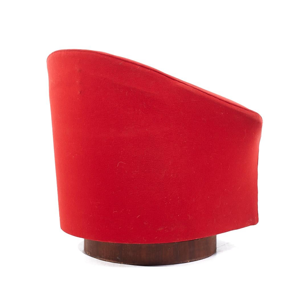 Adrian Pearsall für Craft Associates Dreh-Loungesessel aus der Mitte des Jahrhunderts (amerikanisch) im Angebot