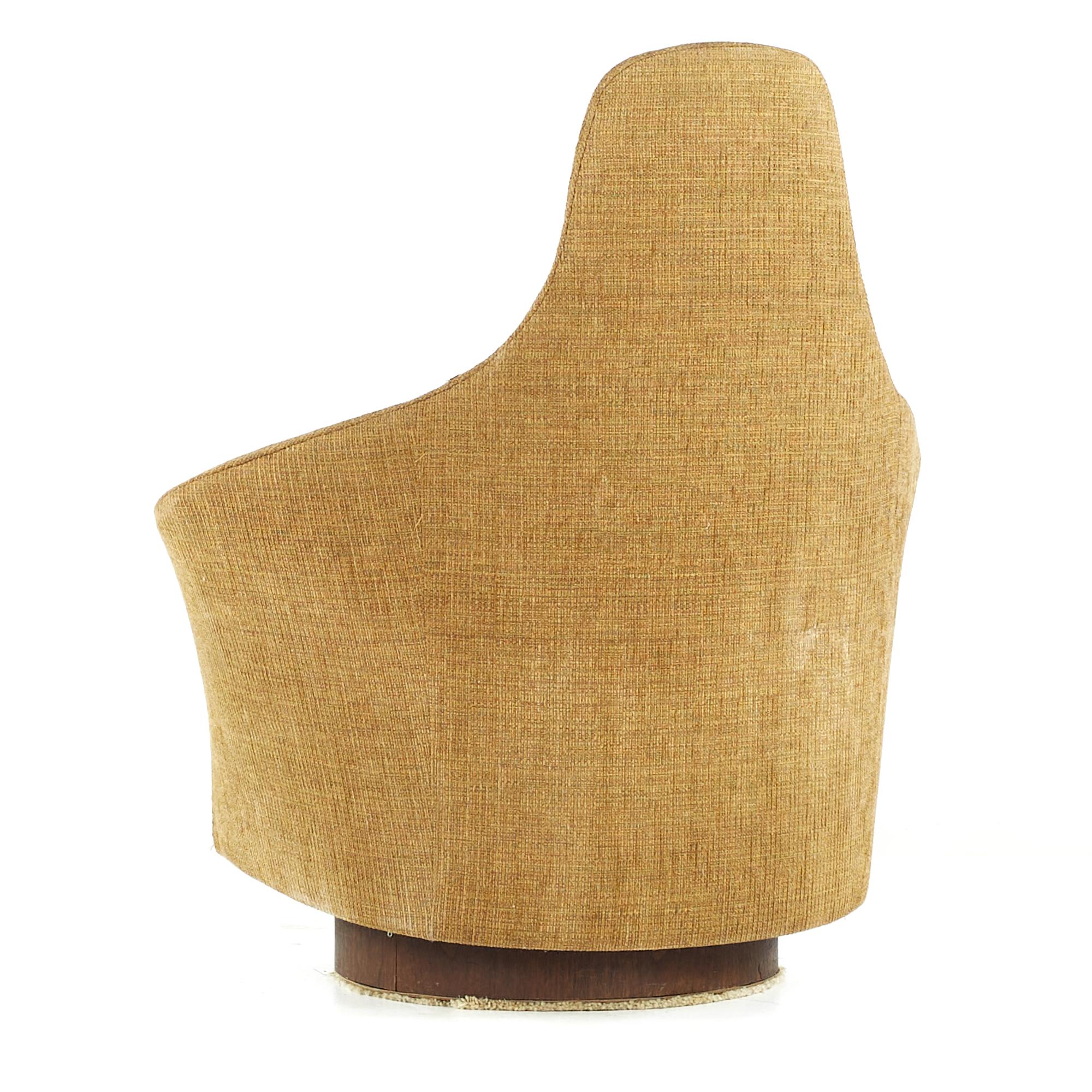 Fin du 20e siècle Chaise pivotante Adrian Pearsall pour Craft Associates du milieu du siècle dernier en vente