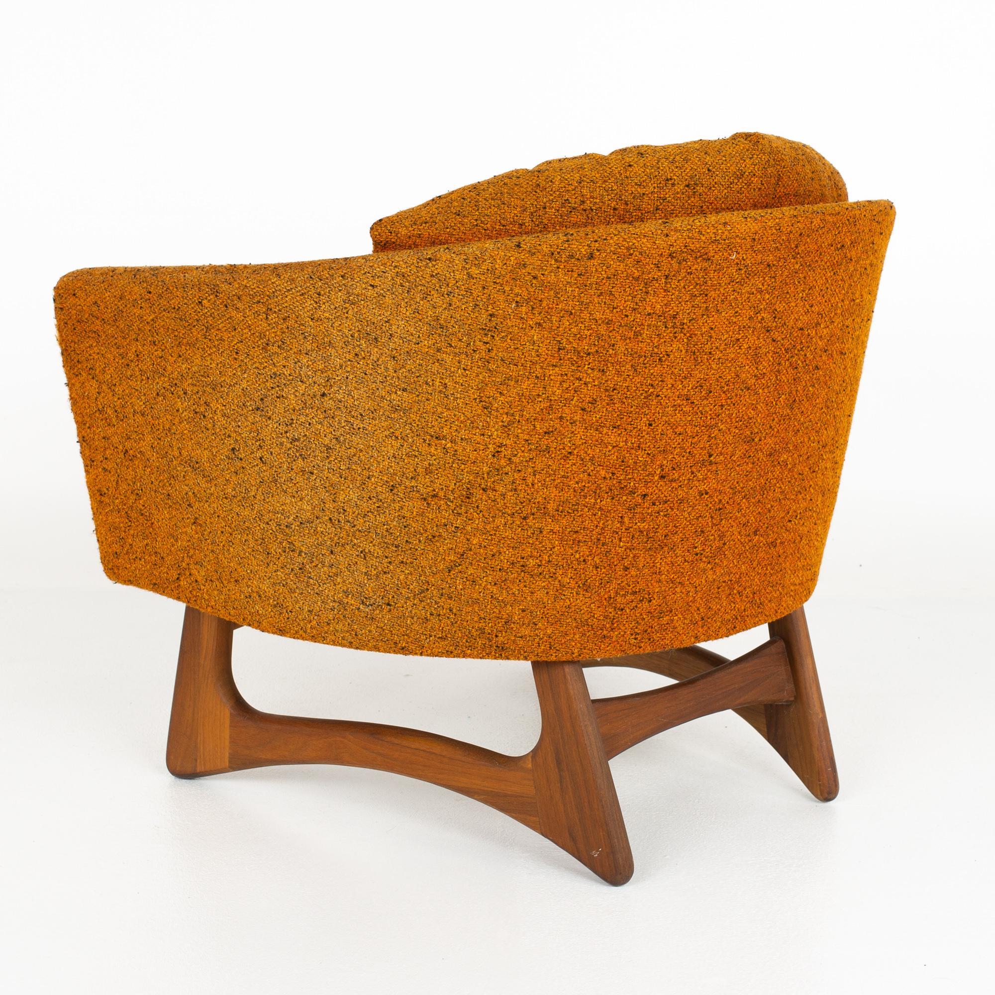 Late 20th Century Adrian Pearsall for Craft Associates Mid Century Walnut Barrel Lounge Chair 