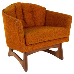 Adrian Pearsall for Craft Associates Mid Century Walnut Barrel Lounge Chair