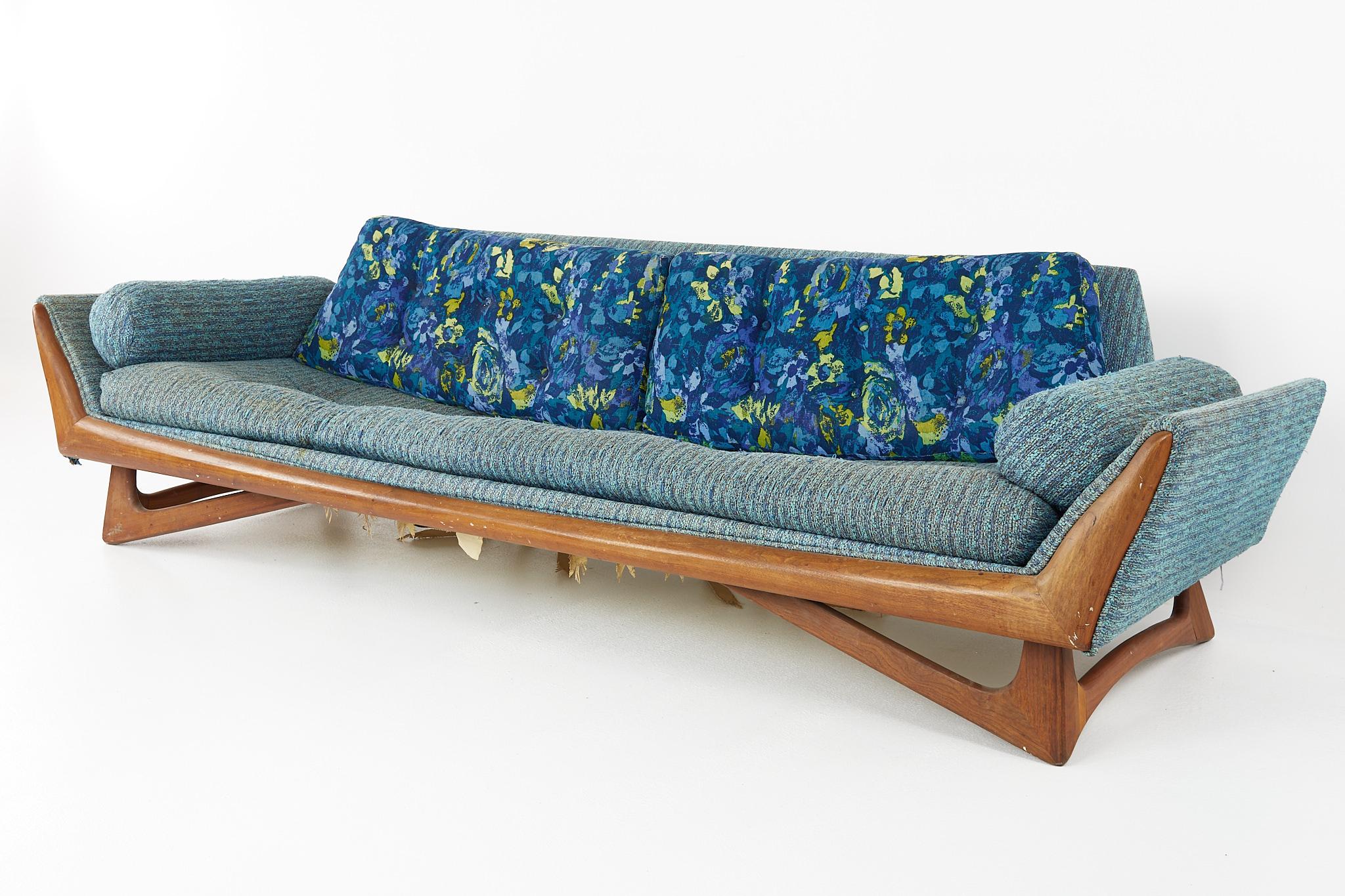 Mid-Century Modern Adrian Pearsall for Craft Associates Mid Century Walnut Gondola Sofa