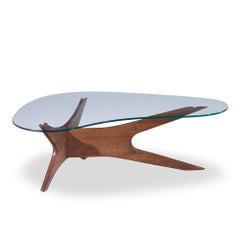 Adrian Pearsall for Craft Associates Mid Century Walnut Jacks Coffee Table