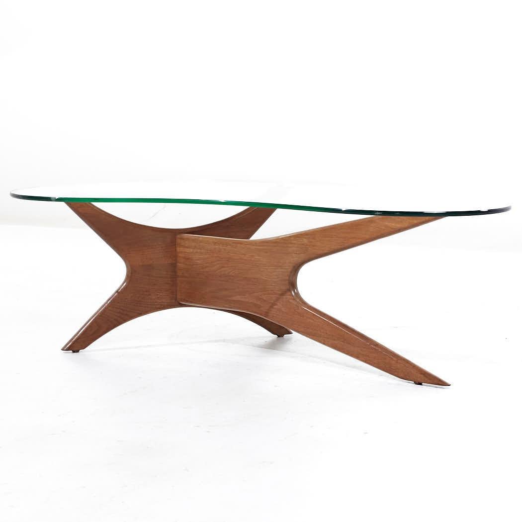 Mid-Century Modern Adrian Pearsall for Craft Associates Mid Century Walnut Jacks Coffee Table For Sale