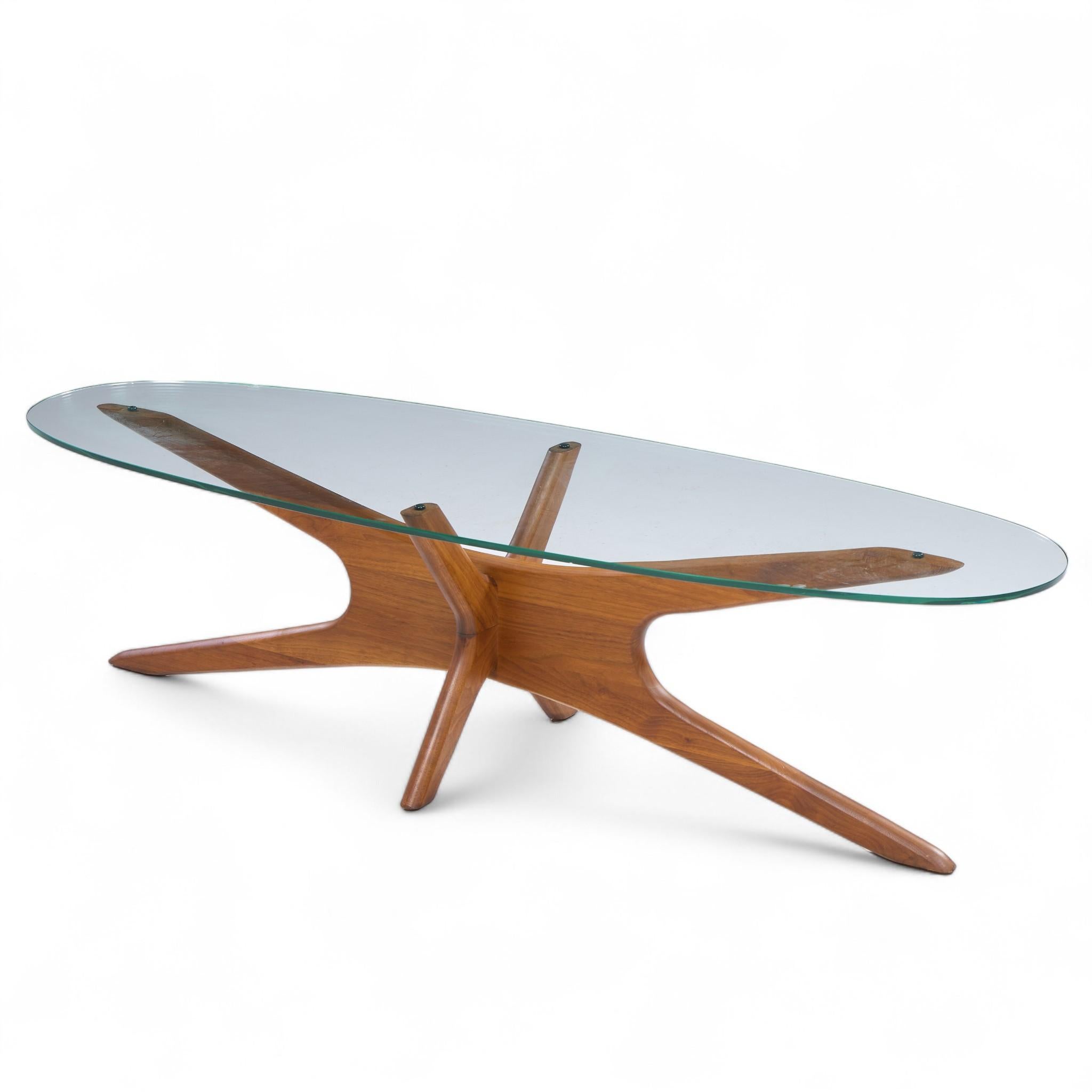 Mid-Century Modern Adrian Pearsall for Craft Associates Mid Century Walnut Jacks Coffee Table For Sale