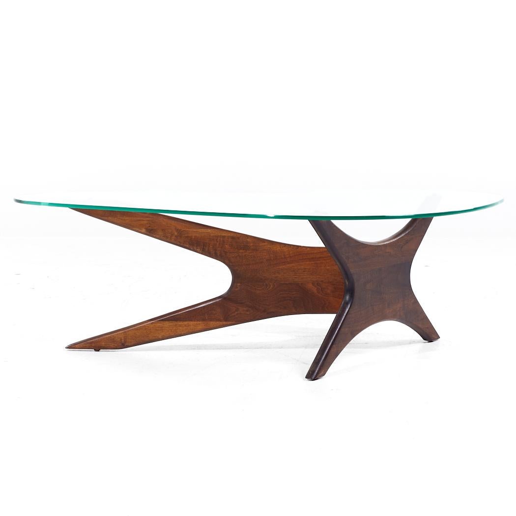 Adrian Pearsall for Craft Associates Mid Century Walnut Jacks Coffee Table In Good Condition For Sale In Countryside, IL