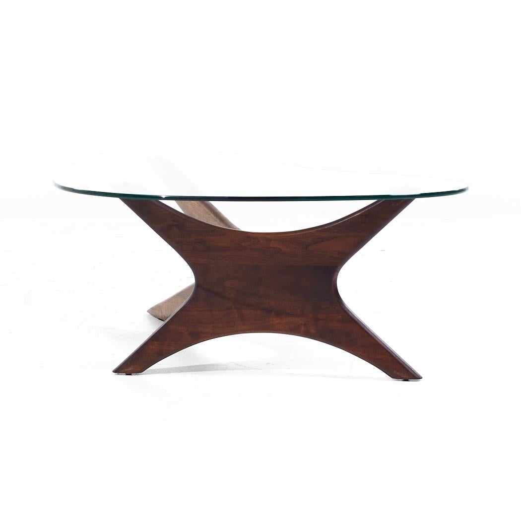 Late 20th Century Adrian Pearsall for Craft Associates Mid Century Walnut Jacks Coffee Table For Sale