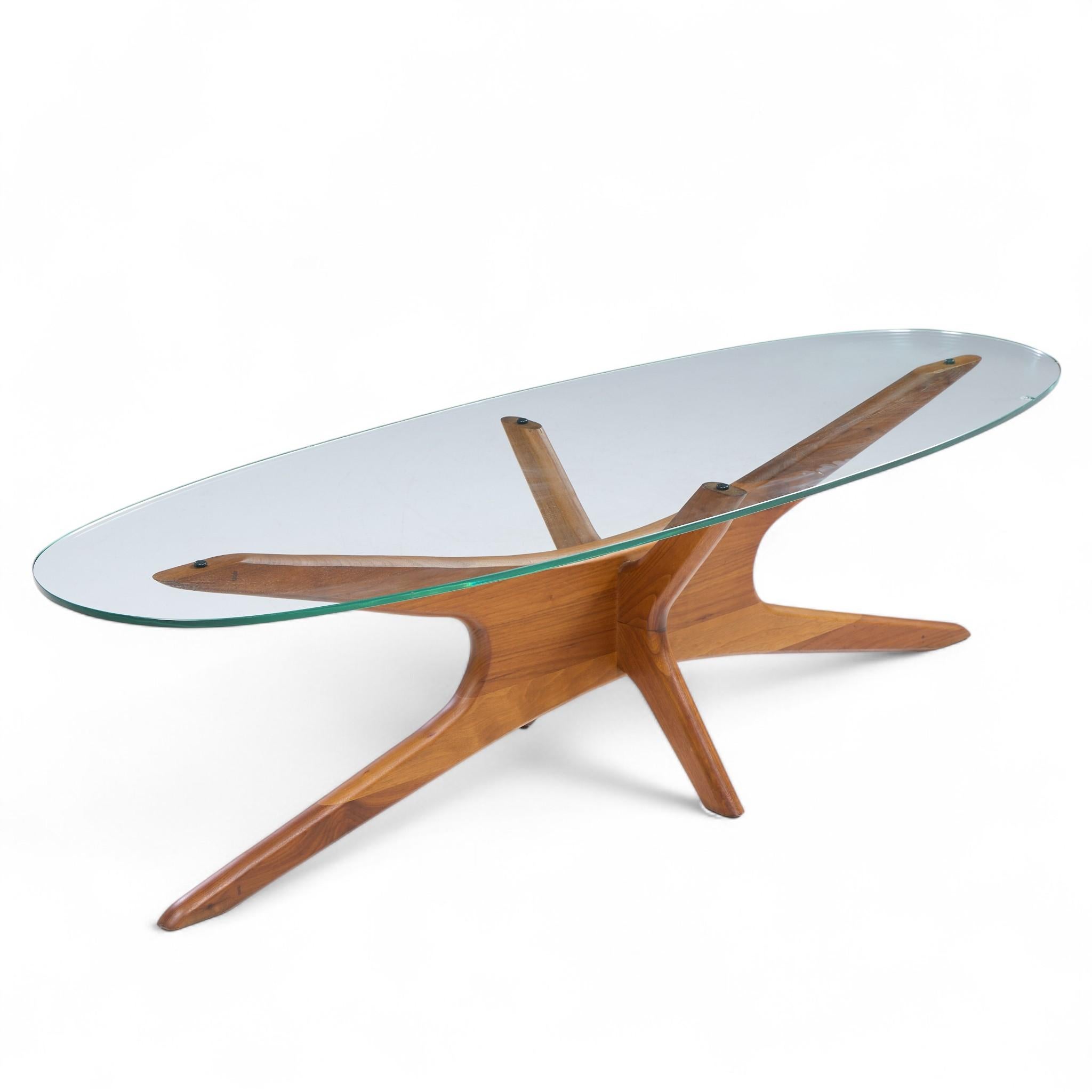 20th Century Adrian Pearsall for Craft Associates Mid Century Walnut Jacks Coffee Table For Sale