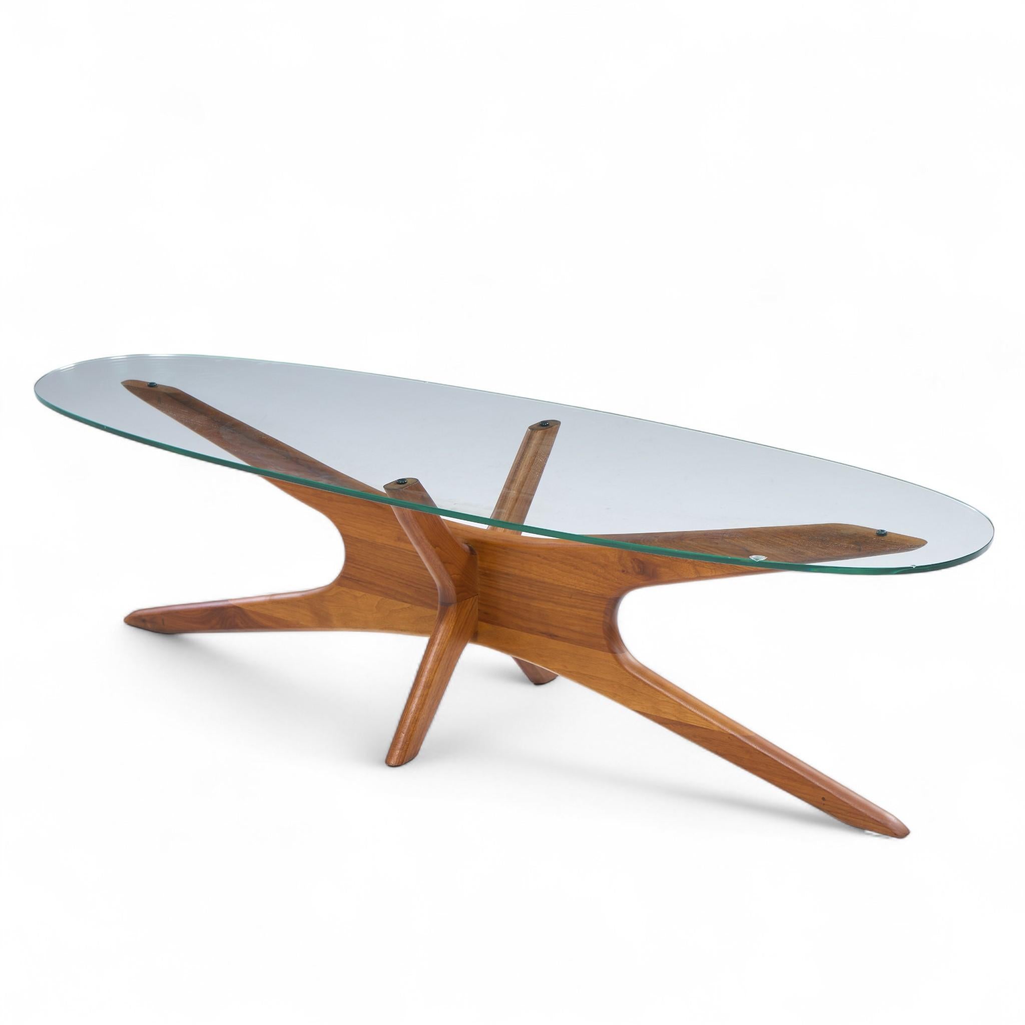 Adrian Pearsall for Craft Associates Mid Century Walnut Jacks Coffee Table For Sale 1