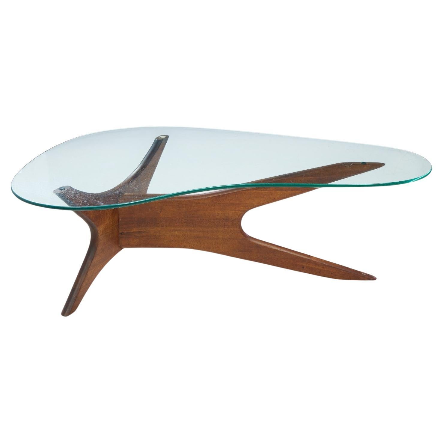 Adrian Pearsall for Craft Associates Mid Century Walnut Jacks Coffee Table