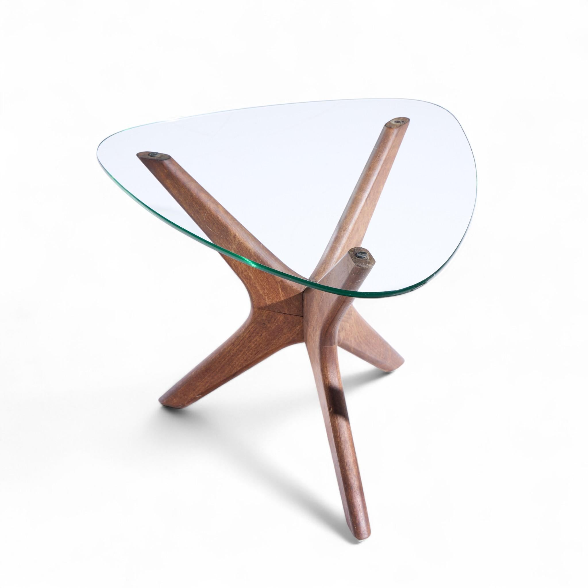 American Adrian Pearsall for Craft Associates Mid Century Walnut Jacks Side Table - Pair For Sale