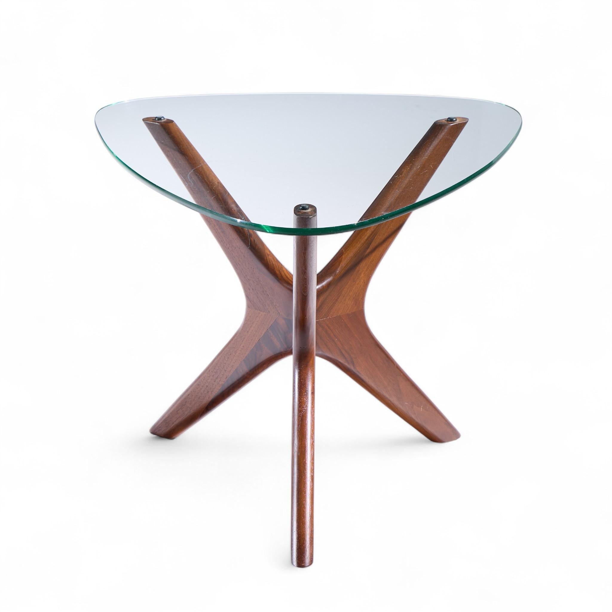 20th Century Adrian Pearsall for Craft Associates Mid Century Walnut Jacks Side Table - Pair For Sale