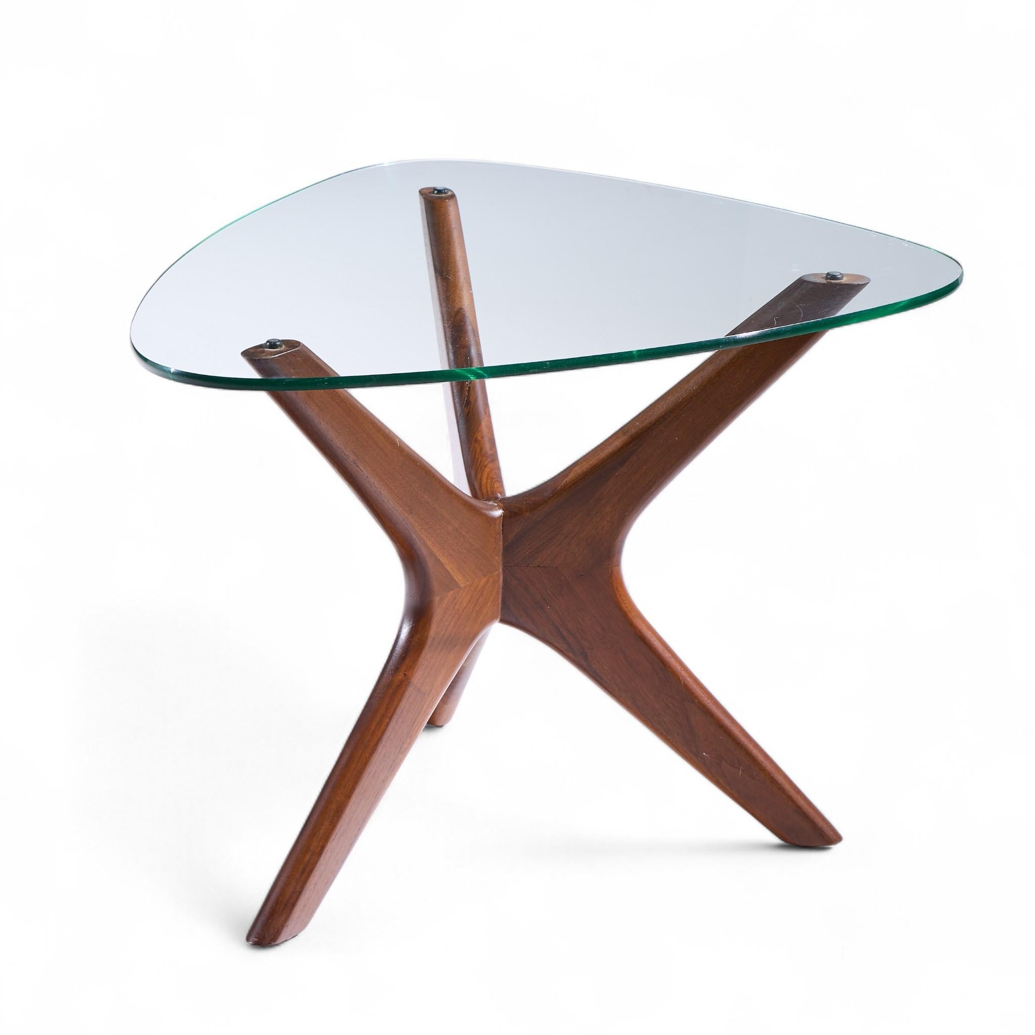 Adrian Pearsall for Craft Associates Mid Century Walnut Jacks Side Table - Pair For Sale 1