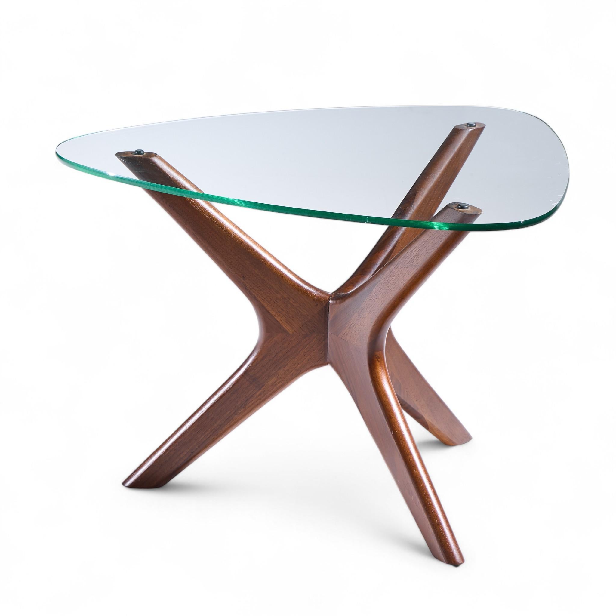 Adrian Pearsall for Craft Associates Mid Century Walnut Jacks Side Table - Pair For Sale 2