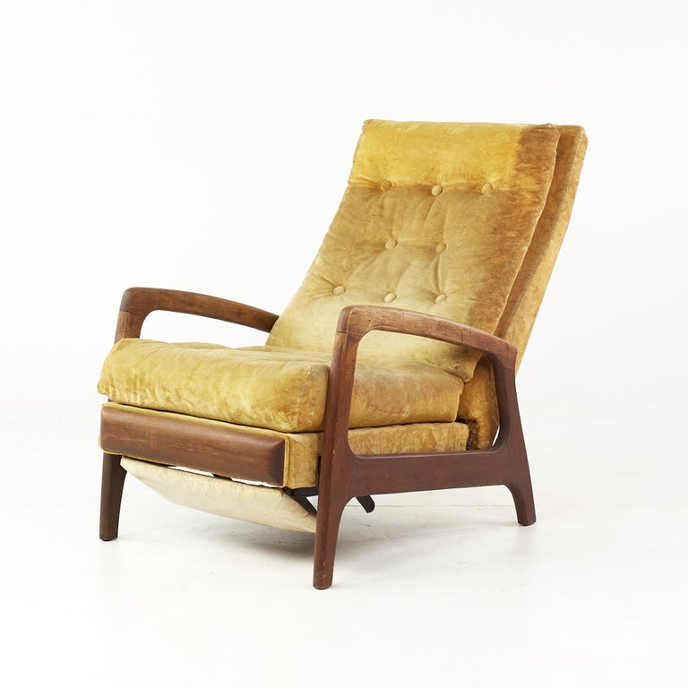 Mid-Century Modern Adrian Pearsall for Craft Associates Mid Century Walnut Recliner For Sale