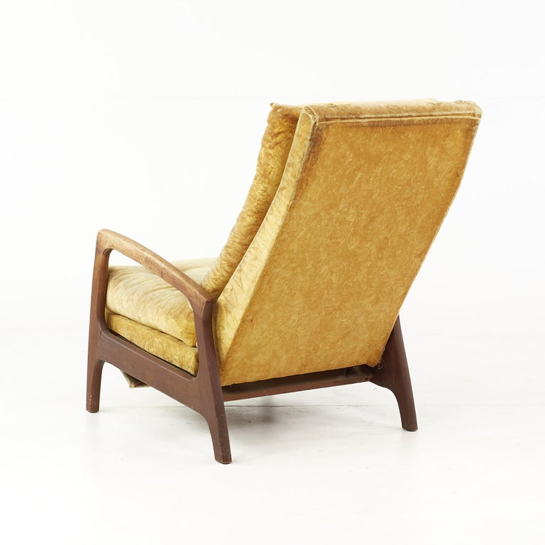 Late 20th Century Adrian Pearsall for Craft Associates Mid Century Walnut Recliner For Sale