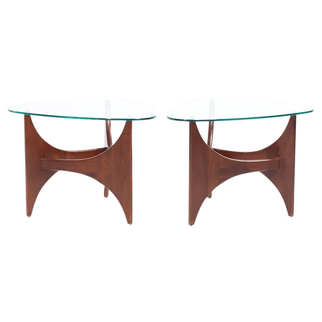 Adrian Pearsall for Craft Associates Mid Century Walnut Side Tables - Pair For Sale