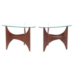 Vintage Adrian Pearsall for Craft Associates Mid Century Walnut Side Tables - Pair
