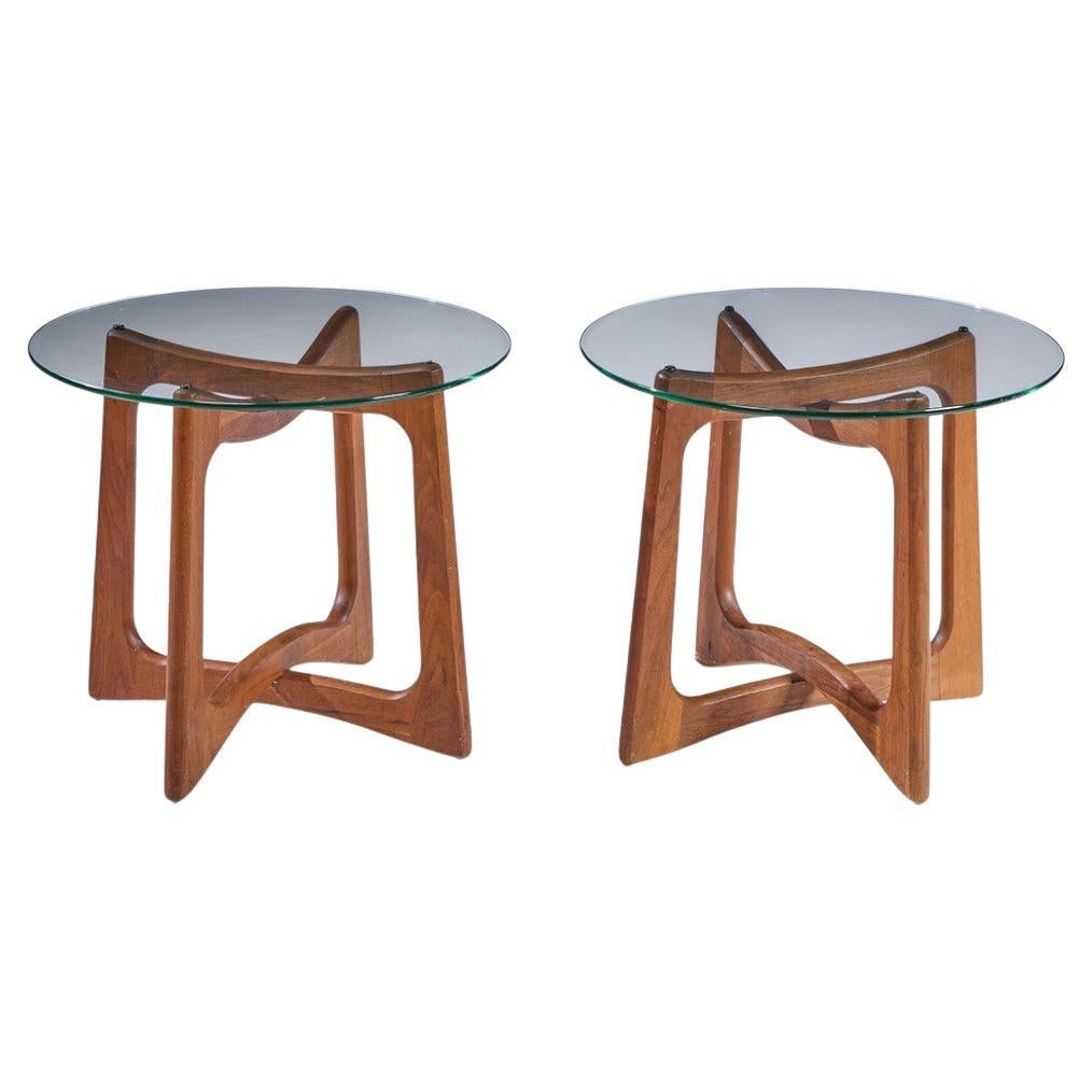 Adrian Pearsall for Craft Associates Mid Century Walnut Side Tables - Pair