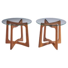 Adrian Pearsall for Craft Associates Mid Century Walnut Side Tables - Pair