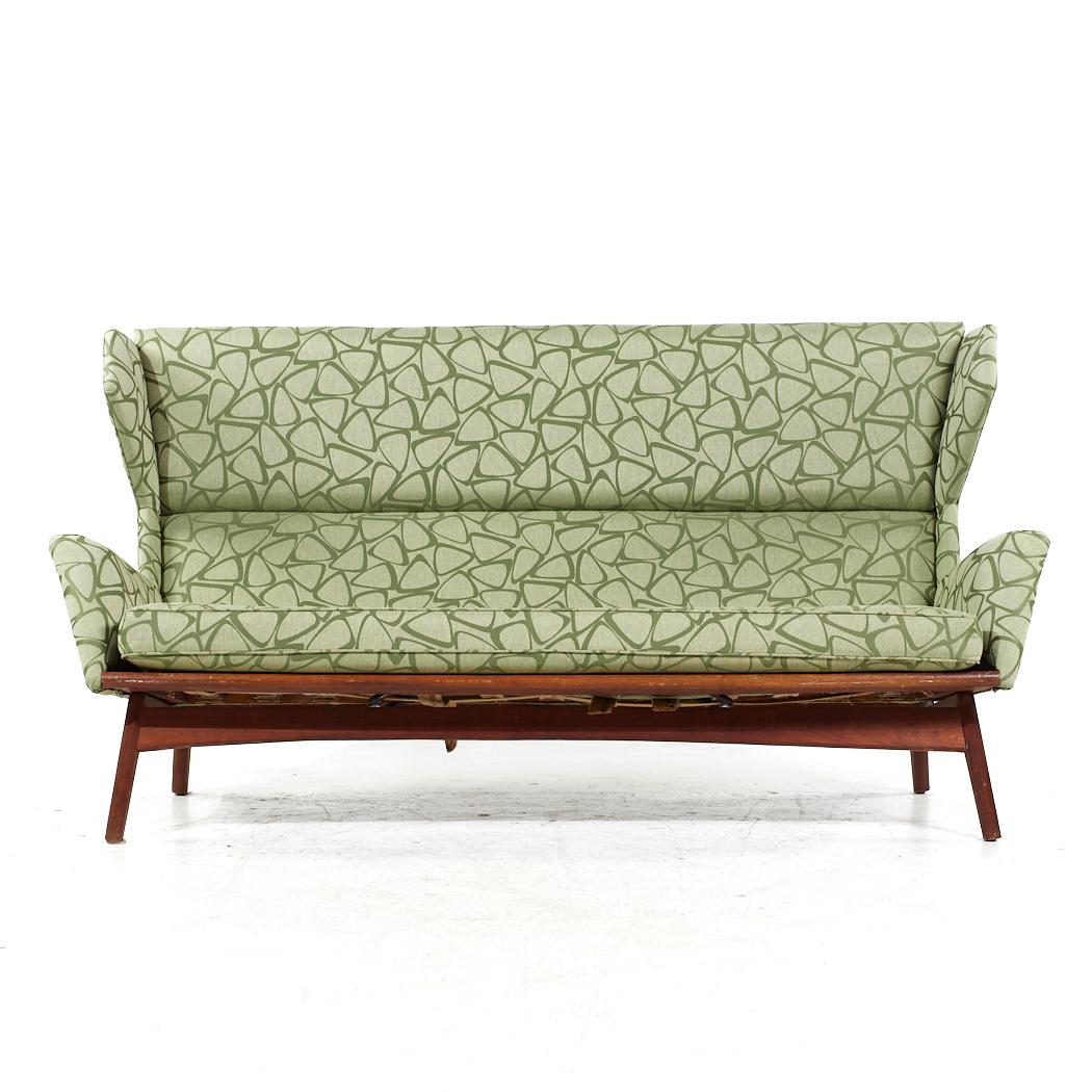 Adrian Pearsall for Craft Associates Mid Century Walnut Wingback Sofa

This sofa measures: 77.5 wide x 32 deep x 40.25 inches high, with a seat height of 18 and arm height of 23 inches

All pieces of furniture can be had in what we call restored