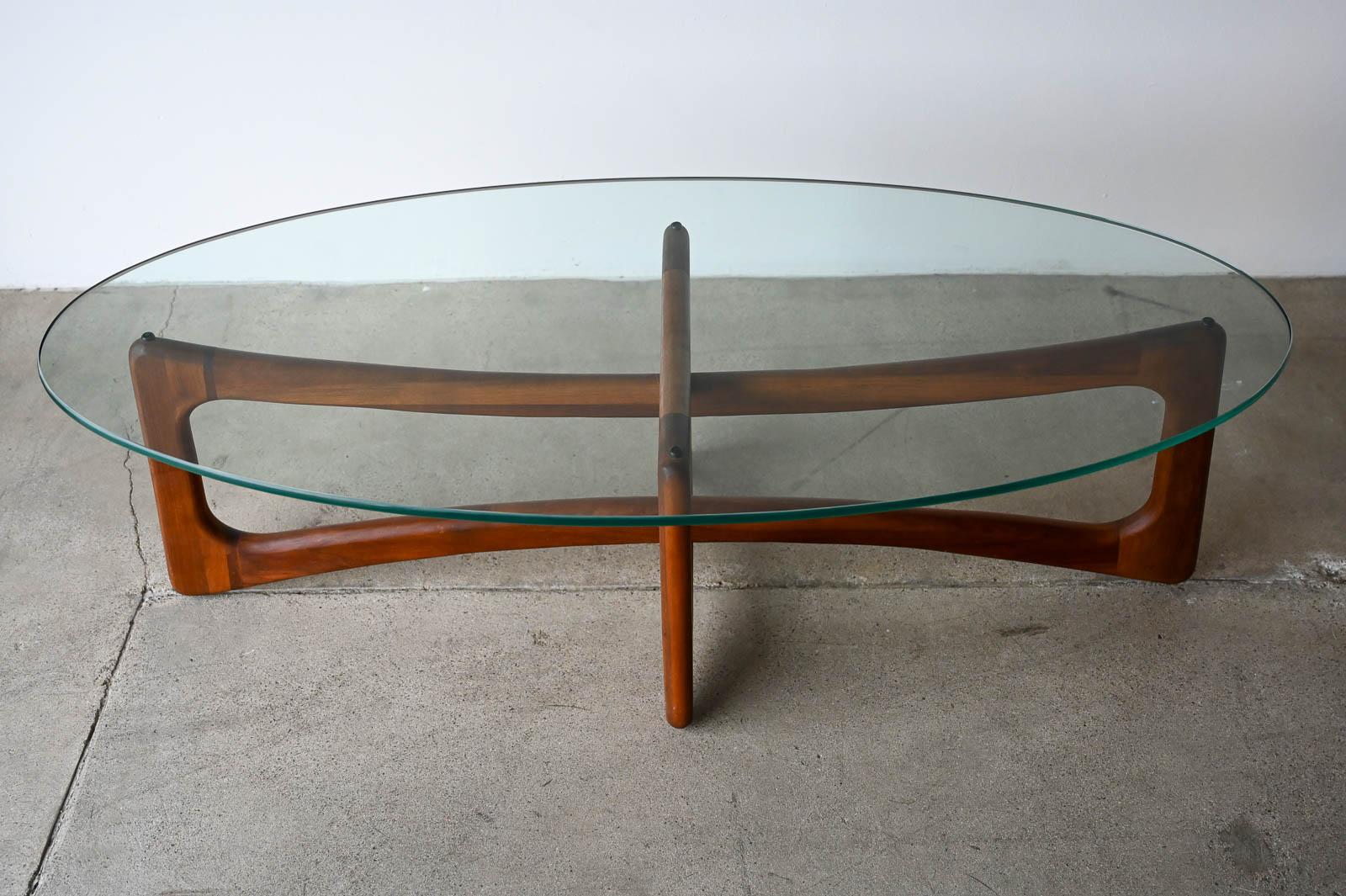 Adrian Pearsall for Craft Associates Oval Bowtie Walnut Coffee Table, ca. 1960 5