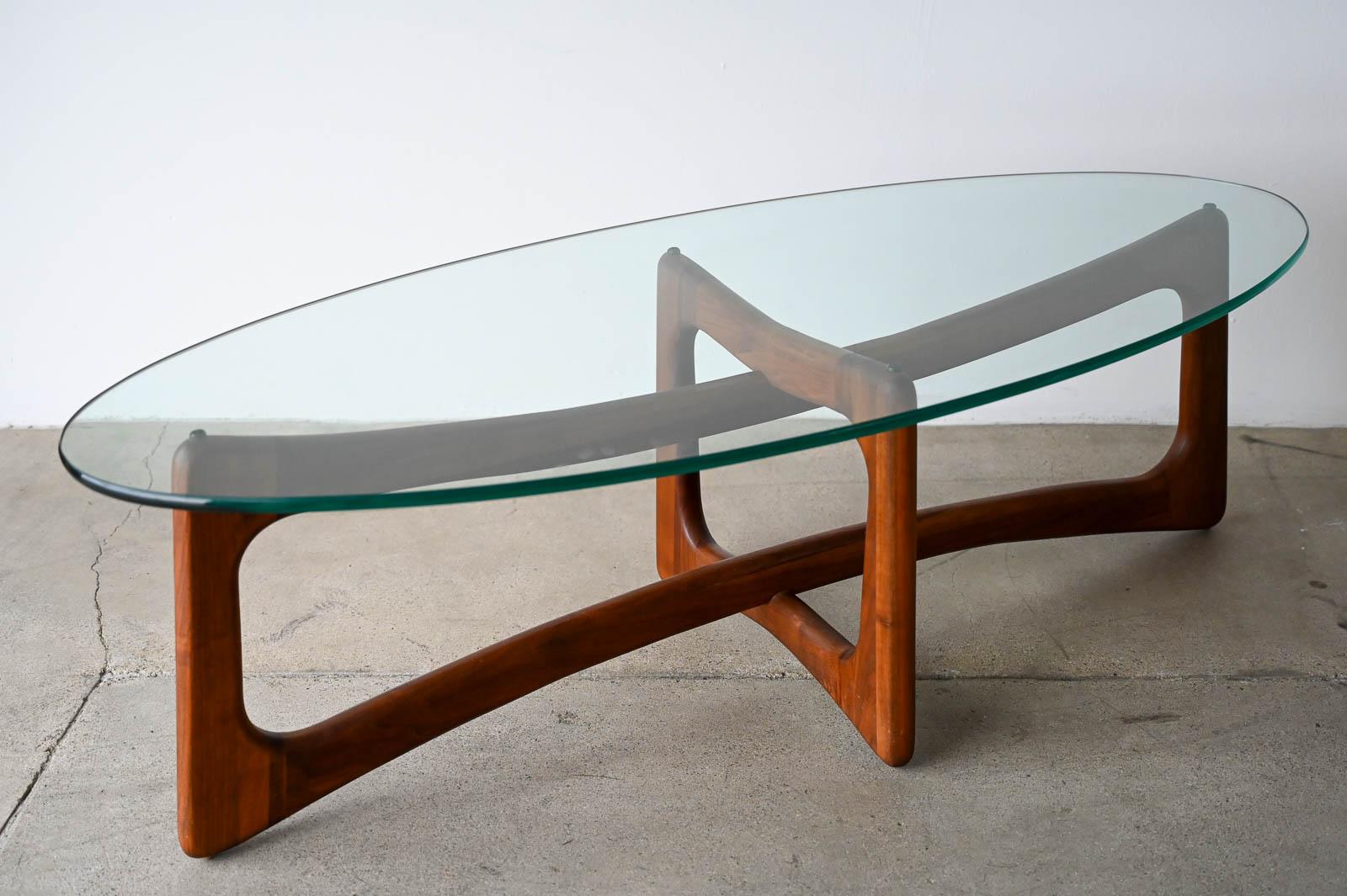 Mid-Century Modern Adrian Pearsall for Craft Associates Oval Bowtie Walnut Coffee Table, ca. 1960