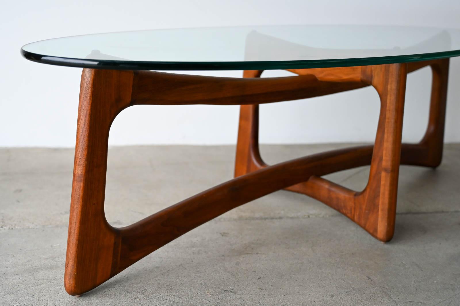 Mid-20th Century Adrian Pearsall for Craft Associates Oval Bowtie Walnut Coffee Table, ca. 1960