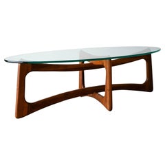 Table basse ovale en noyer, vers 1960, Adrian Pearsall pour Craft Associates