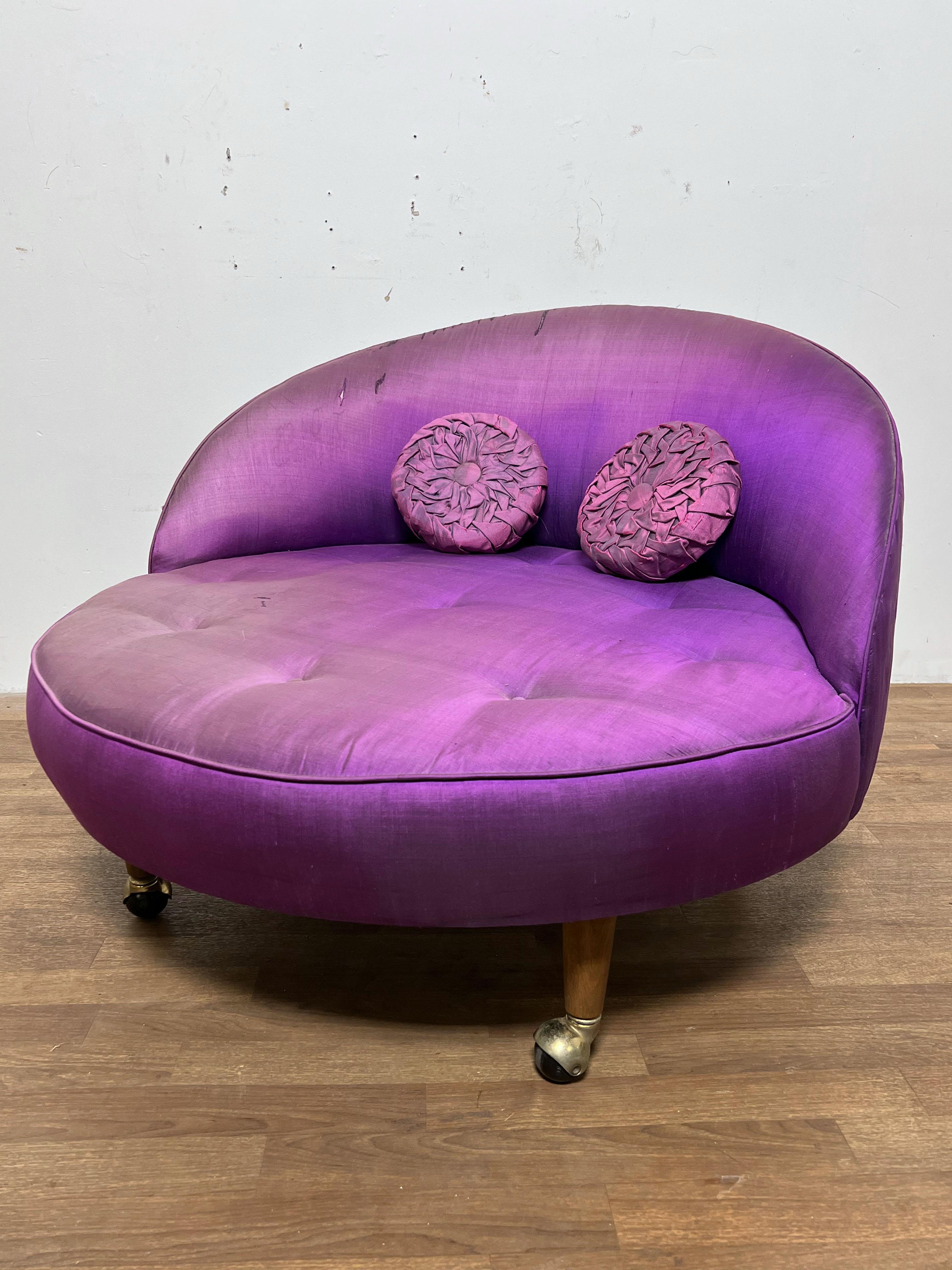Adrian Pearsall for Craft Associates “Havana” lounge chair with walnut legs on castors, circa 1960s. 